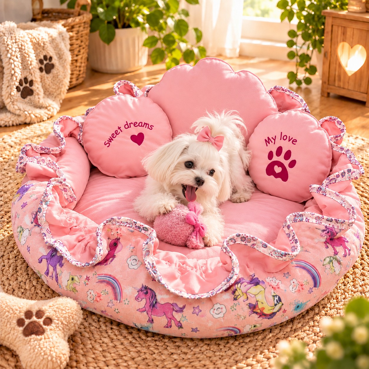 Cuccia Rotonda Double Face Unicorno
